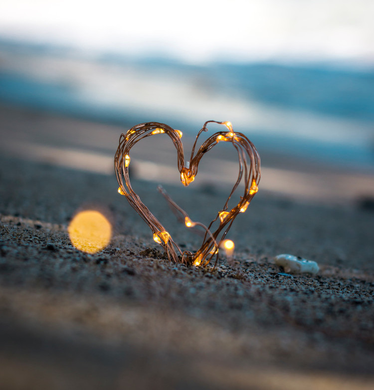 Heart on a beach